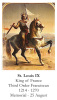 St. Louis IX Prayer Card